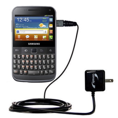 Gomadic Intelligent Compact AC Home Wall Charger suitable for the Samsung B8500 - High output power with a convenient, foldable plug design - Uses Tip