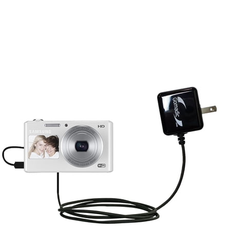 Gomadic Intelligent Compact AC Home Wall Charger suitable for the Samsung DV150F - High output power with a convenient, foldable plug design - Uses Ti