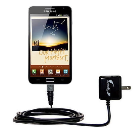 Gomadic Intelligent Compact AC Home Wall Charger suitable for the Samsung GALAXY Note - High output power with a convenient, foldable plug design - Us
