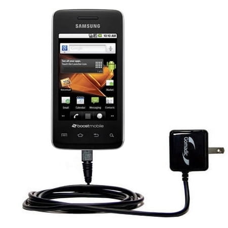 Gomadic Intelligent Compact AC Home Wall Charger suitable for the Samsung Galaxy Prevail - High output power with a convenient, foldable plug design -