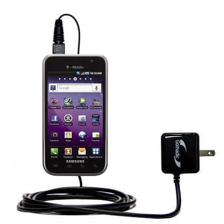 Gomadic Intelligent Compact AC Home Wall Charger suitable for the Samsung Galaxy S 4G - High output power with a convenient, foldable plug design - Us