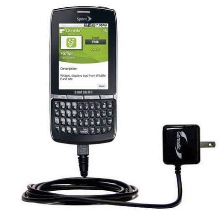 Gomadic Intelligent Compact AC Home Wall Charger suitable for the Samsung Replenish - High output power with a convenient, foldable plug design - Uses