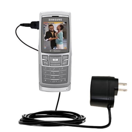 Gomadic Intelligent Compact AC Home Wall Charger suitable for the Samsung T629 - High output power with a convenient, foldable plug design - Uses TipE