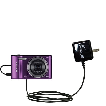 Gomadic Intelligent Compact AC Home Wall Charger suitable for the Samsung WB30F - High output power with a convenient, foldable plug design - Uses Tip