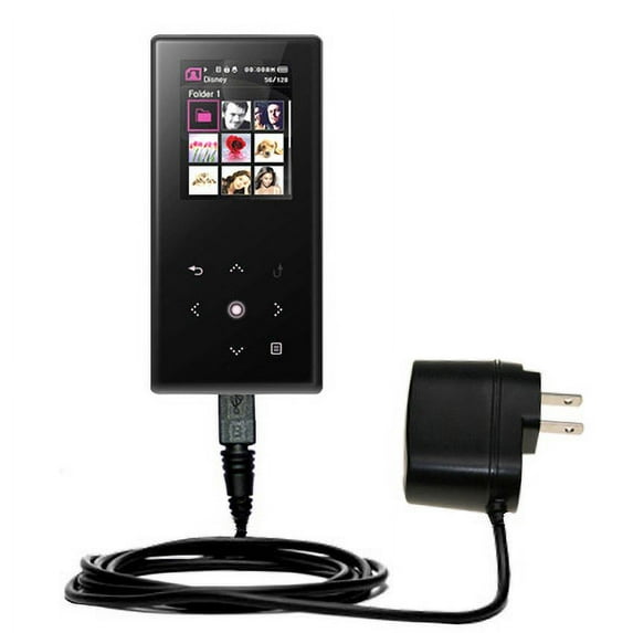 Gomadic Intelligent Compact AC Home Wall Charger suitable for the Samsung YP-S5 - High output power with a convenient, foldable plug design - Uses Tip