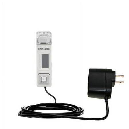 Gomadic Intelligent Compact AC Home Wall Charger suitable for the Samsung YP-U2 - High output power with a convenient, foldable plug design - Uses Tip