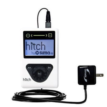 Gomadic Intelligent Compact AC Home Wall Charger suitable for the Sima Hitch - High output power with a convenient, foldable plug design - Uses TipExc