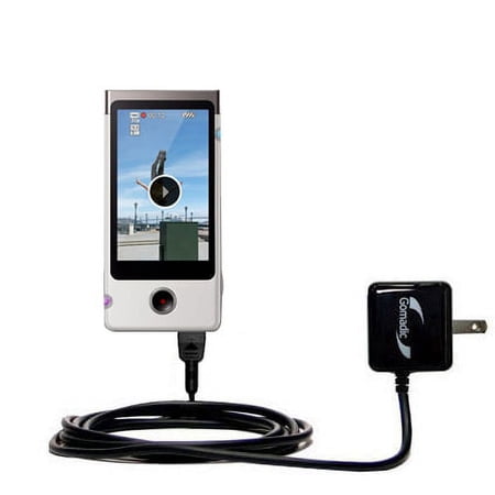 Gomadic Intelligent Compact AC Home Wall Charger suitable for the Sony Bloggie Touch MHS-TS10 - High output power with a convenient, foldable plug des