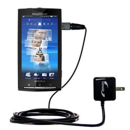 Gomadic Intelligent Compact AC Home Wall Charger suitable for the Sony Ericsson Anzu - High output power with a convenient, foldable plug design - Use