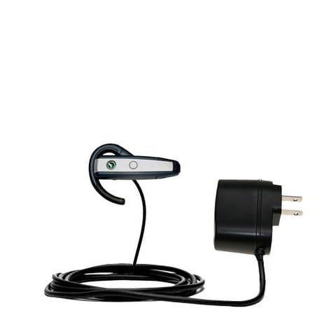 Gomadic Intelligent Compact AC Home Wall Charger suitable for the Sony Ericsson Bluetooth Headset HBH-65 - High output power with a convenient, foldab