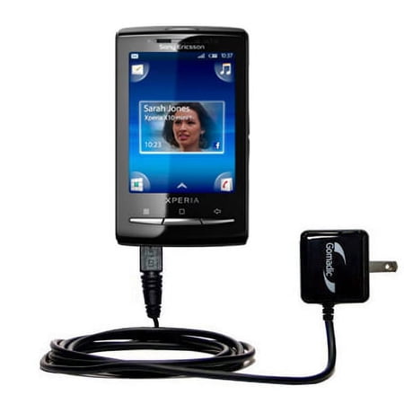 Gomadic Intelligent Compact AC Home Wall Charger suitable for the Sony Ericsson Xperia Mini - High output power with a convenient, foldable plug desig
