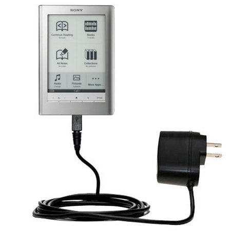 Gomadic Intelligent Compact AC Home Wall Charger suitable for the Sony PRS-600 Reader Touch Edition - High output power with a convenient, foldable pl