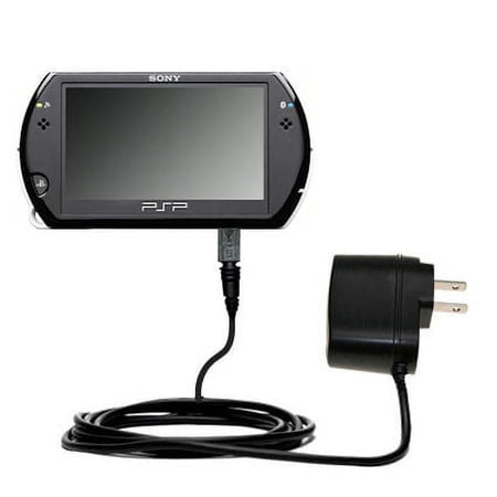 Gomadic Intelligent Compact AC Home Wall Charger suitable for the Sony PSP GO - High output power with a convenient, foldable plug design - Uses TipEx