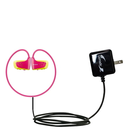 Gomadic Intelligent Compact AC Home Wall Charger suitable for the Sony Walkman NWZ-W262 W263 - High output power with a convenient, foldable plug desi