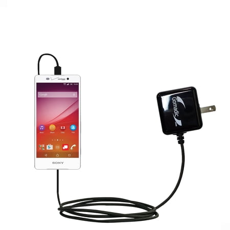 Gomadic Intelligent Compact AC Home Wall Charger suitable for the Sony Xperia Z4v - High output power with a convenient, foldable plug design - Uses T