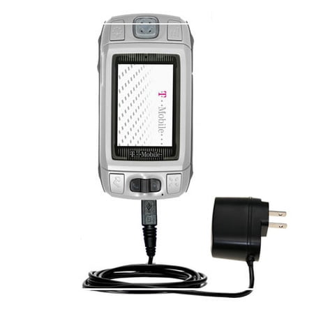 Gomadic Intelligent Compact AC Home Wall Charger suitable for the T-Mobile Sidekick - High output power with a convenient, foldable plug design - Uses