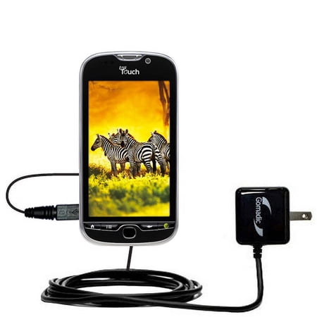 Gomadic Intelligent Compact AC Home Wall Charger suitable for the T-Mobile myTouch HD - High output power with a convenient, foldable plug design - Us
