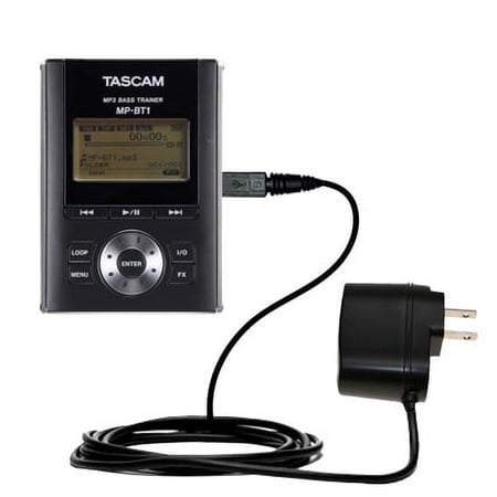 Gomadic Intelligent Compact AC Home Wall Charger suitable for the Tascam MP-BT1 - High output power with a convenient, foldable plug design - Uses Tip