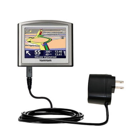 Gomadic Intelligent Compact AC Home Wall Charger suitable for the TomTom ONE Europe Europe 22 - High output power with a convenient, foldable plug des
