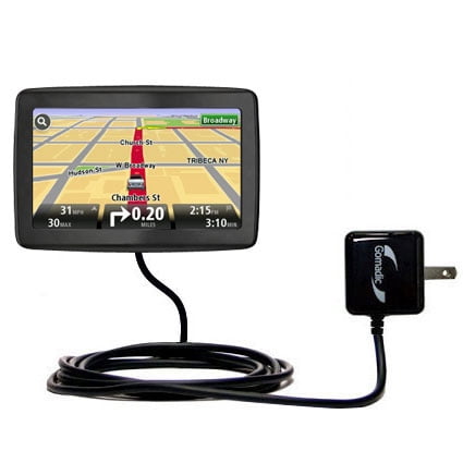 Gomadic Intelligent Compact AC Home Wall Charger suitable for the TomTom VIA 1500 - High output power with a convenient, foldable plug design - Uses T
