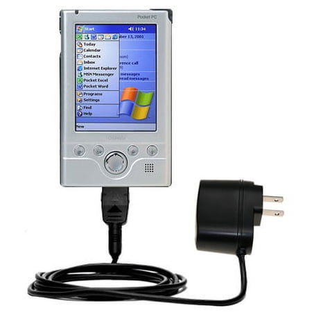 Gomadic Intelligent Compact AC Home Wall Charger suitable for the Toshiba e330 - High output power with a convenient, foldable plug design - Uses TipE