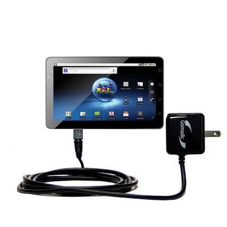 Gomadic Intelligent Compact AC Home Wall Charger suitable for the ViewSonic ViewPad 7 - High output power with a convenient, foldable plug design - Us
