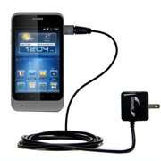 Gomadic Intelligent Compact AC Home Wall Charger suitable for the ZTE Kis - High output power with a convenient, foldable plug design - Uses TipExchan