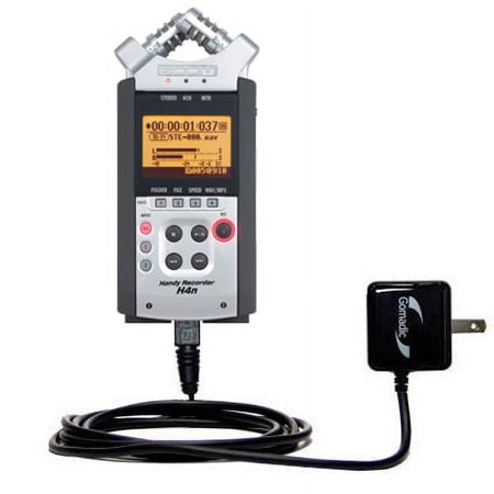 Gomadic Intelligent Compact AC Home Wall Charger suitable for the Zoom H4n - High output power with a convenient, foldable plug design - Uses TipExcha