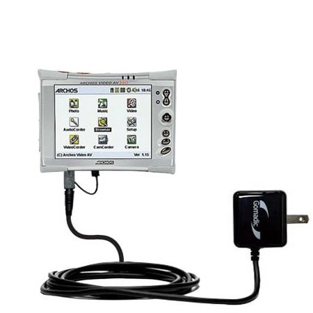 Gomadic Intelligent Compact AC Home Wall Charger suitable for the Archos AV300 AV320 AV340 AV380 - High output power with a convenient, foldable plug