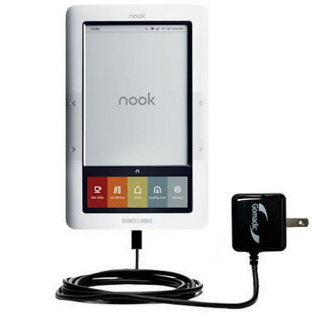 Gomadic Intelligent Compact AC Home Wall Charger suitable for the Barnes and Noble nook Original eBook eReader - High output power with a convenient