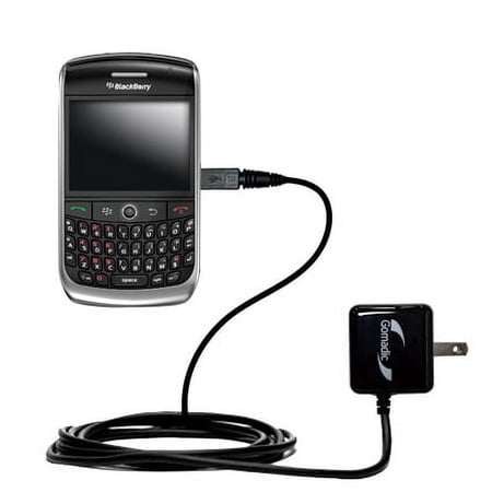 Gomadic Intelligent Compact AC Home Wall Charger suitable for the Blackberry Curve 8930 - High output power with a convenient, foldable plug design -
