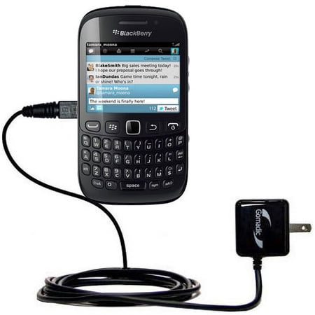 Gomadic Intelligent Compact AC Home Wall Charger suitable for the Blackberry Curve 9220 - High output power with a convenient, foldable plug design -