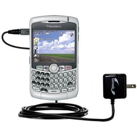 Gomadic Intelligent Compact AC Home Wall Charger suitable for the Blackberry Curve - High output power with a convenient, foldable plug design - Uses