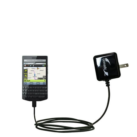 Gomadic Intelligent Compact AC Home Wall Charger suitable for the Blackberry Porche Design P9983 - High output power with a convenient, foldable plug