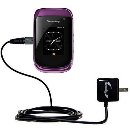 Gomadic Intelligent Compact AC Home Wall Charger suitable for the Blackberry Style 9670 - High output power with a convenient, foldable plug design -