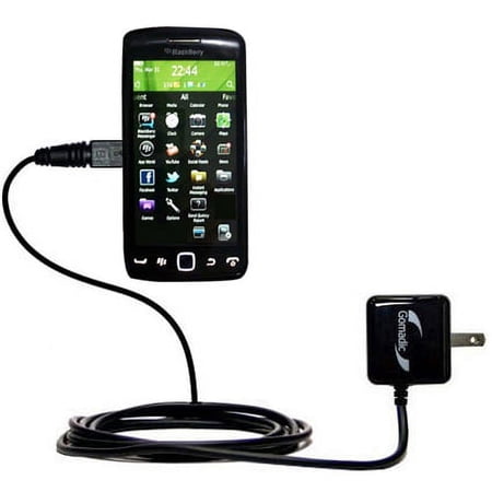 Gomadic Intelligent Compact AC Home Wall Charger suitable for the Blackberry Touch - High output power with a convenient, foldable plug design - Uses