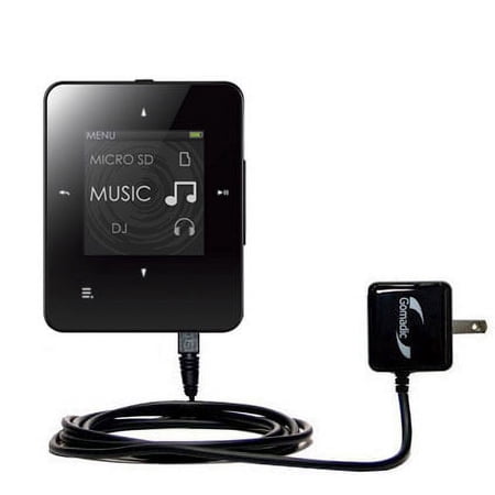 Gomadic Intelligent Compact AC Home Wall Charger suitable for the Creative ZEN Style M100 - High output power with a convenient, foldable plug design