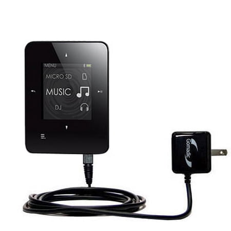 Gomadic Intelligent Compact AC Home Wall Charger suitable for the Creative ZEN Style M300 - High output power with a convenient, foldable plug design