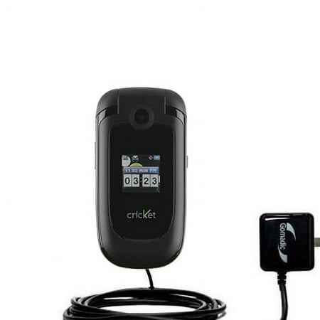 Gomadic Intelligent Compact AC Home Wall Charger suitable for the Cricket CAPTR II - High output power with a convenient, foldable plug design - Uses