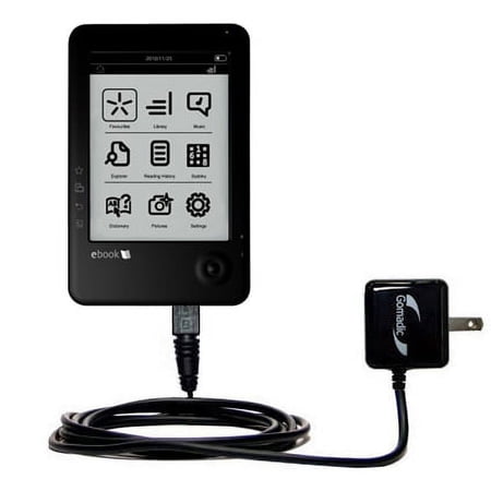 Gomadic Intelligent Compact AC Home Wall Charger suitable for the Elonex 621EB eInk eBook Reader - High output power with a convenient, foldable plug