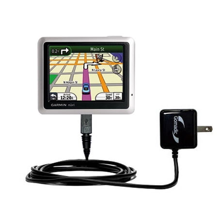 Gomadic Intelligent Compact AC Home Wall Charger suitable for the Garmin Nuvi 1250 - High output power with a convenient, foldable plug design - Uses