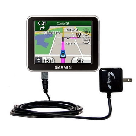 Gomadic Intelligent Compact AC Home Wall Charger suitable for the Garmin Nuvi 2240 - High output power with a convenient, foldable plug design - Uses