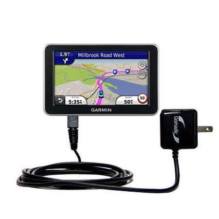 Gomadic Intelligent Compact AC Home Wall Charger suitable for the Garmin Nuvi 2300 2310 - High output power with a convenient, foldable plug design -