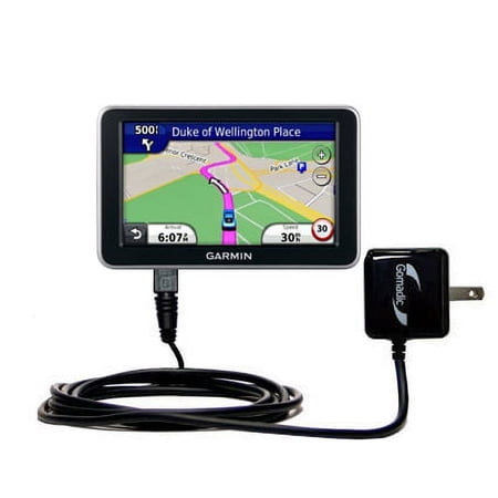 Gomadic Intelligent Compact AC Home Wall Charger suitable for the Garmin Nuvi 2310 - High output power with a convenient, foldable plug design - Uses