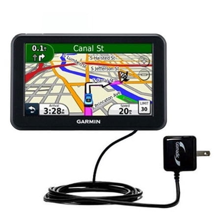 Gomadic Intelligent Compact AC Home Wall Charger suitable for the Garmin Nuvi 3450 3450LM - High output power with a convenient, foldable plug design