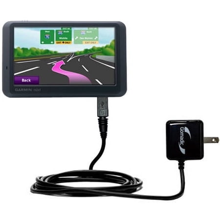 Gomadic Intelligent Compact AC Home Wall Charger suitable for the Garmin Nuvi 775T - High output power with a convenient, foldable plug design - Uses