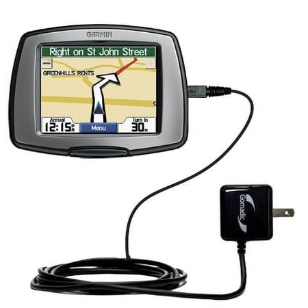 Gomadic Intelligent Compact AC Home Wall Charger suitable for the Garmin StreetPilot C340 - High output power with a convenient, foldable plug design