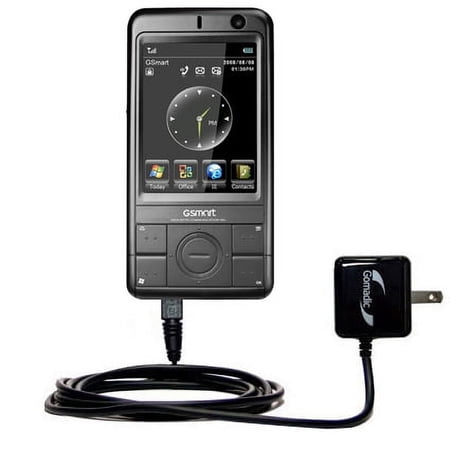 Gomadic Intelligent Compact AC Home Wall Charger suitable for the Gigabyte GSMART MS802 - High output power with a convenient, foldable plug design -