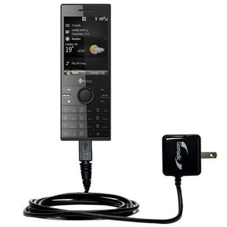 Gomadic Intelligent Compact AC Home Wall Charger suitable for the HTC S740 S730 S720 S710 - High output power with a convenient, foldable plug design