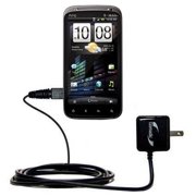Gomadic Intelligent Compact AC Home Wall Charger suitable for the HTC Sensation 4G - High output power with a convenient, foldable plug design - Uses